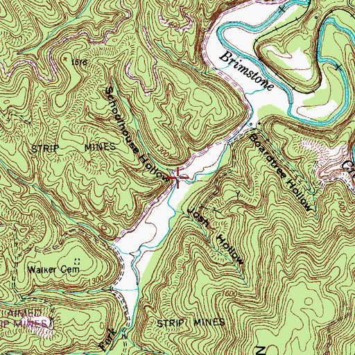 Topographic Map of Schoolhouse Hollow, TN