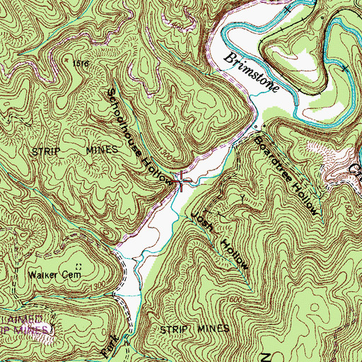 Topographic Map of Schoolhouse Hollow, TN