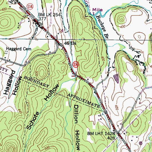 Topographic Map of Schote Hollow, TN