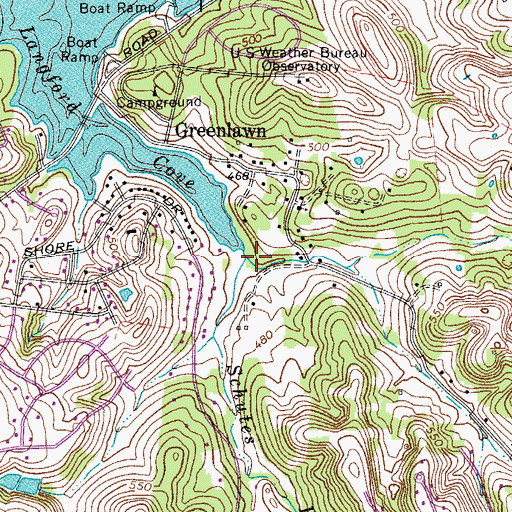 Topographic Map of Schutes Branch, TN