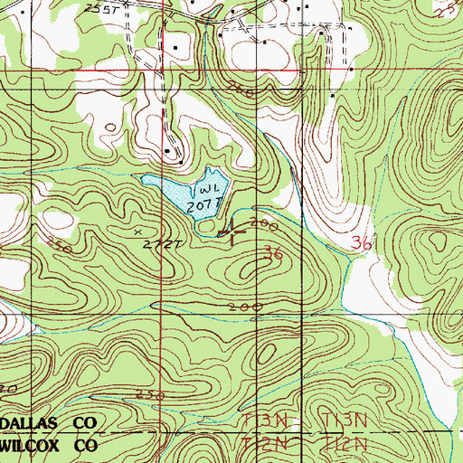 Topographic Map of Frank Cothran Lake, AL