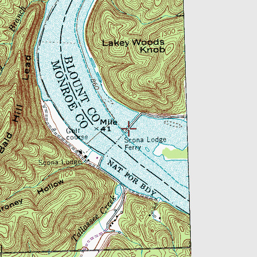 Topographic Map of Scona Lodge Ferry, TN