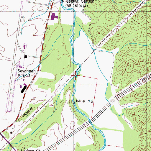 Topographic Map of Scott Branch, TN