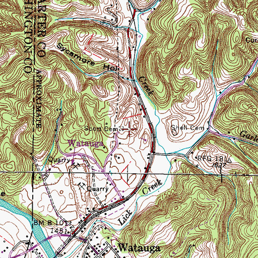 Topographic Map of Scott Cemetery, TN