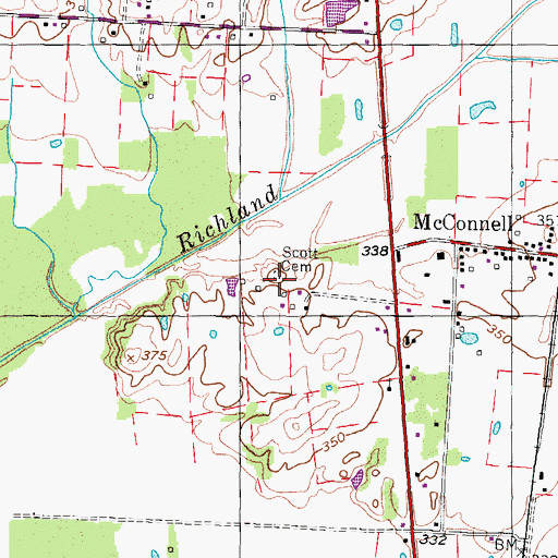 Topographic Map of Scott Cemetery, TN