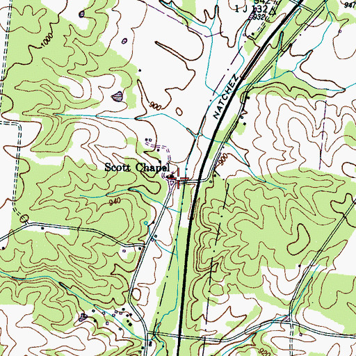 Topographic Map of Scott Chapel, TN
