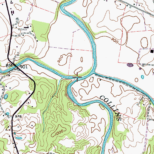 Topographic Map of Scott Creek, TN