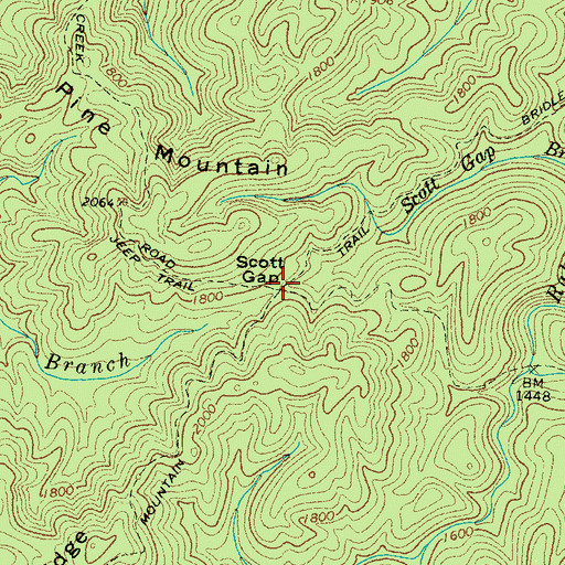 Topographic Map of Scott Gap, TN