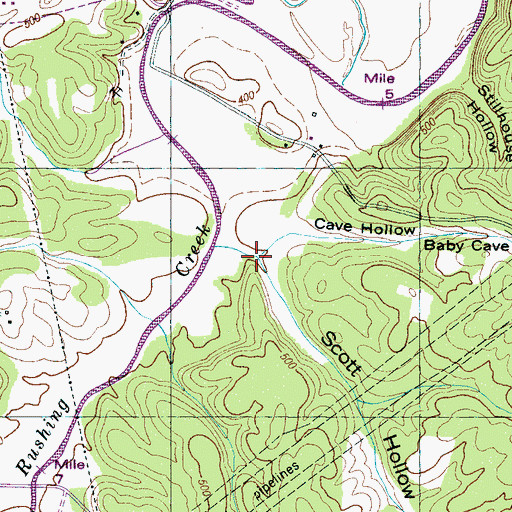 Topographic Map of Scott Hollow, TN