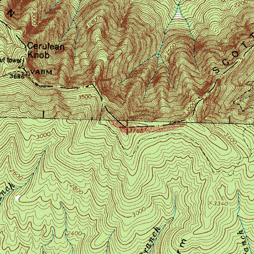 Topographic Map of Scott Mountain, TN