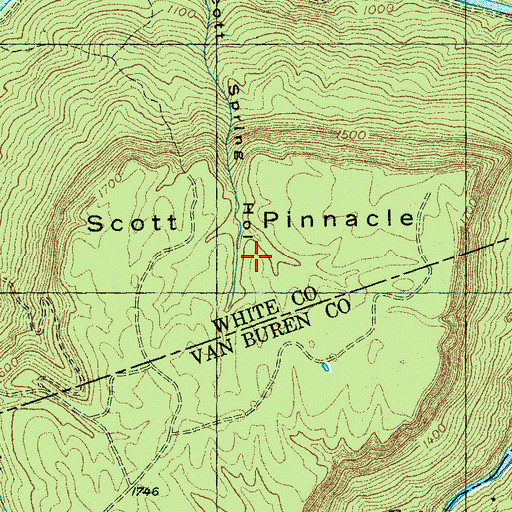 Topographic Map of Scott Pinnacle, TN