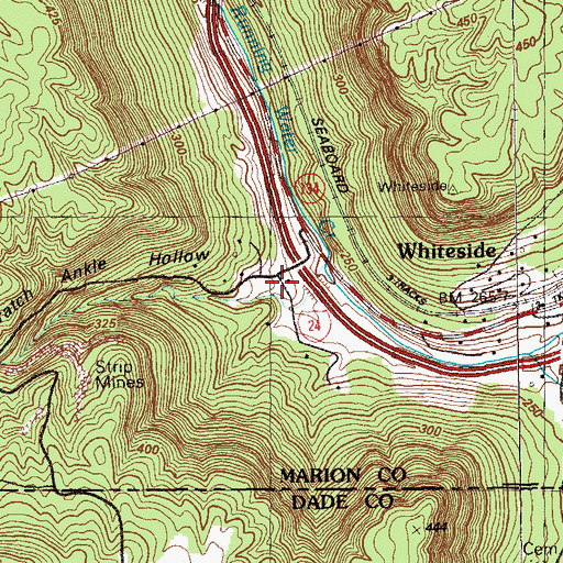 Topographic Map of Scratch Ankle Hollow, TN