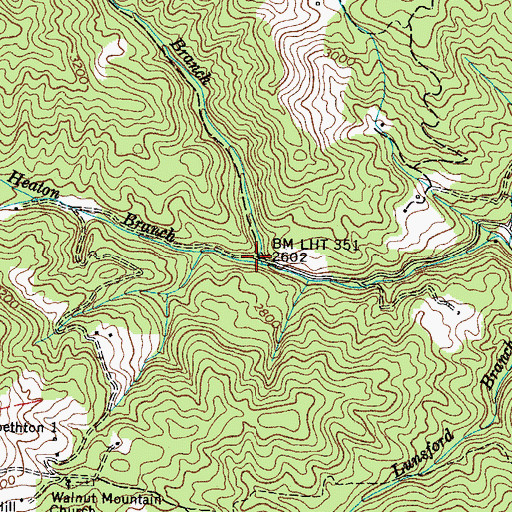 Topographic Map of Scrawls Branch, TN