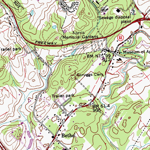 Topographic Map of Scruggs Cemetery, TN