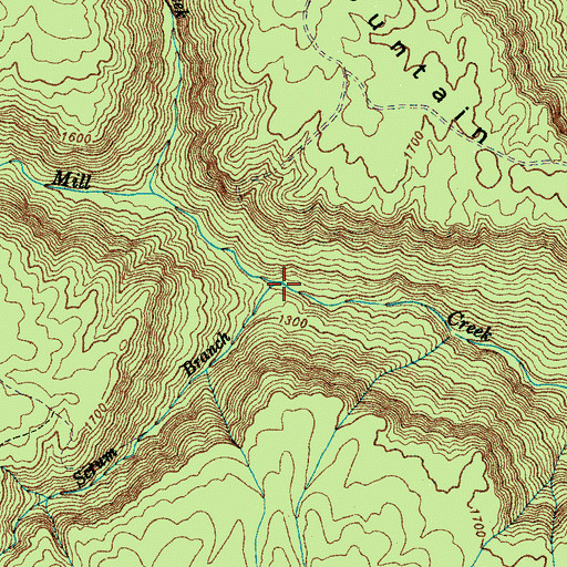Topographic Map of Scrum Branch, TN