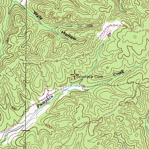 Topographic Map of Scurlock Cemetery, TN