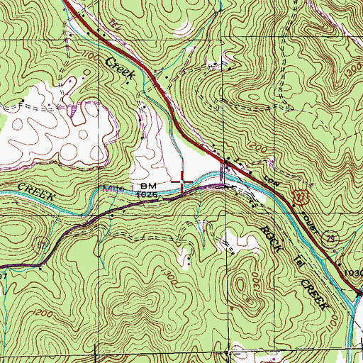 Topographic Map of Scutcheon Creek, TN