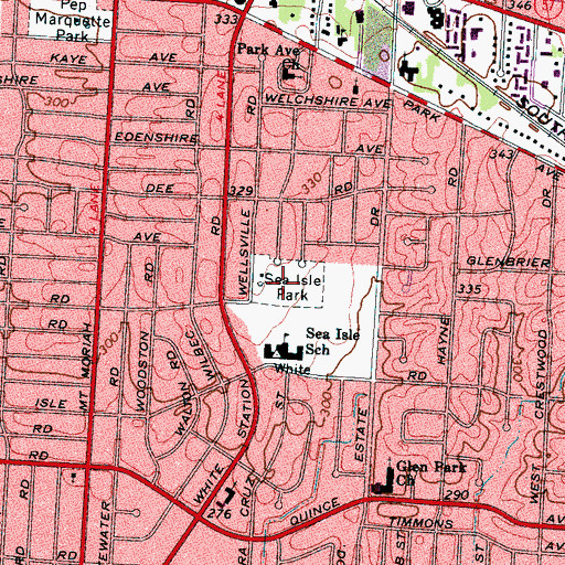 Topographic Map of Sea Isle Park, TN