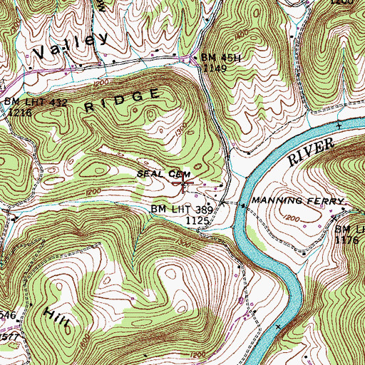 Topographic Map of Seal Cemetery, TN