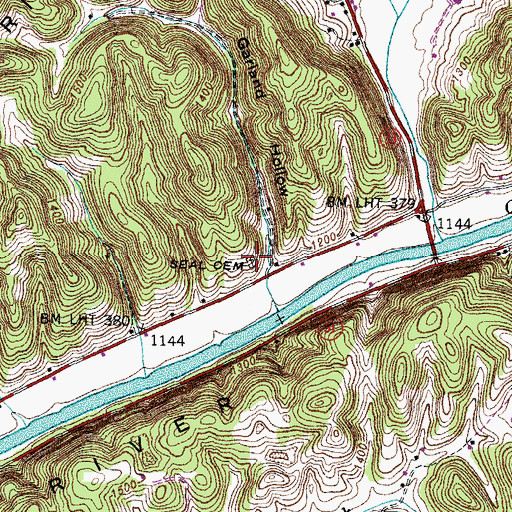 Topographic Map of Seal Cemetery, TN