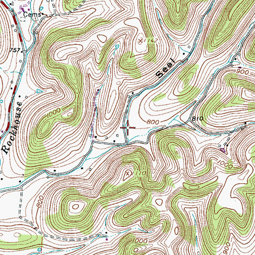 Topographic Map of Seal Hollow, TN