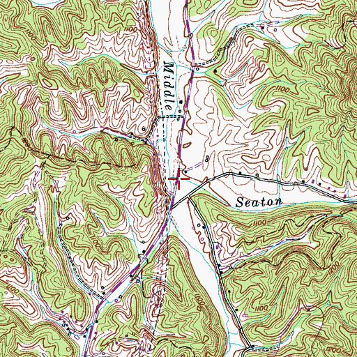 Topographic Map of Seaton Branch, TN