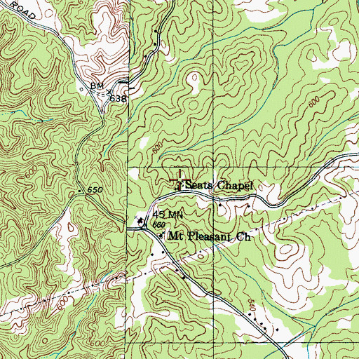 Topographic Map of Seats Chapel, TN