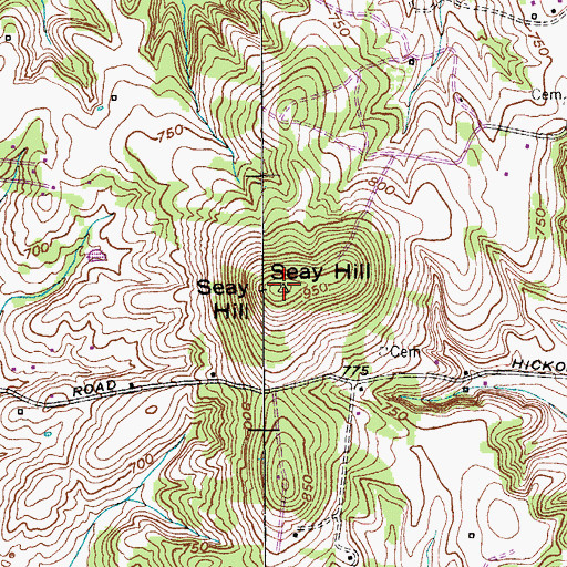 Topographic Map of Seay Hill, TN
