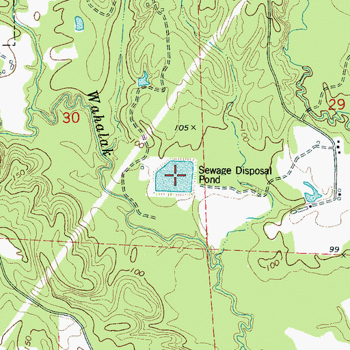 Topographic Map of City of Butler Sewage Lagoon, AL