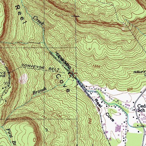 Topographic Map of Second Branch, TN