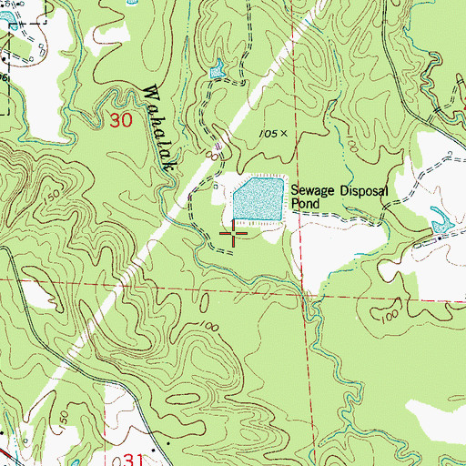 Topographic Map of City of Butler Sewage Lagoon Dam, AL