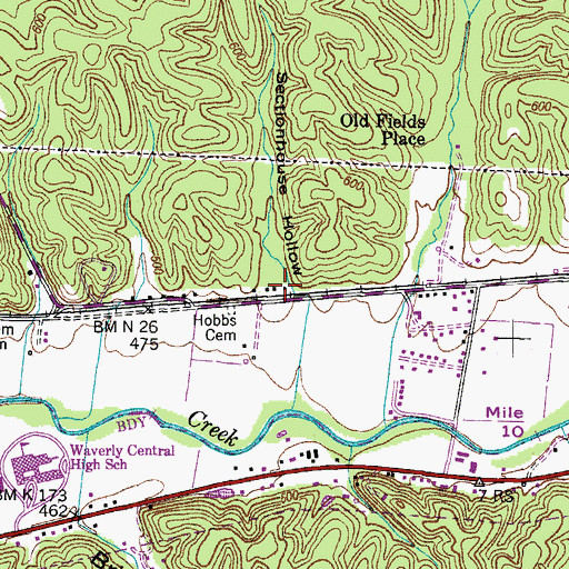 Topographic Map of Sectionhouse Hollow, TN