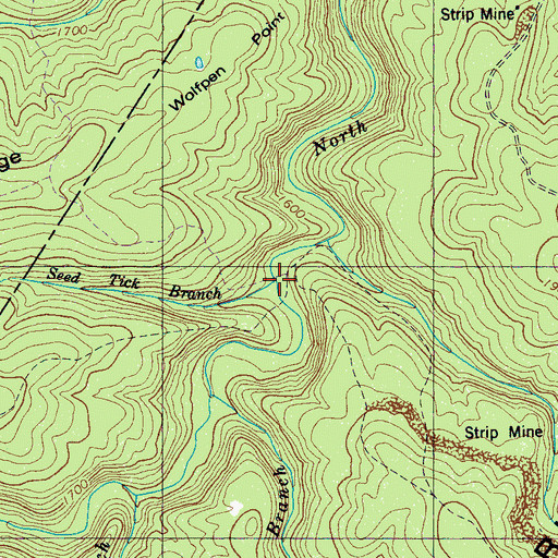 Topographic Map of Seed Tick Branch, TN