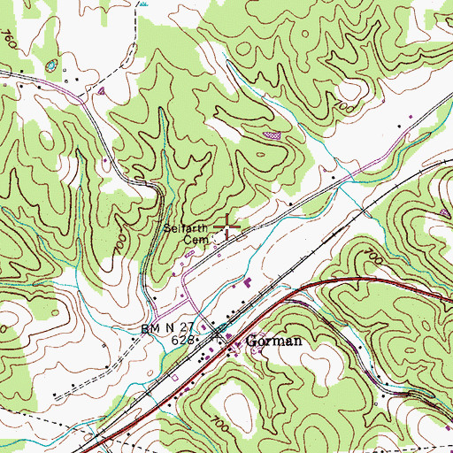 Topographic Map of Seifarth Cemetery, TN