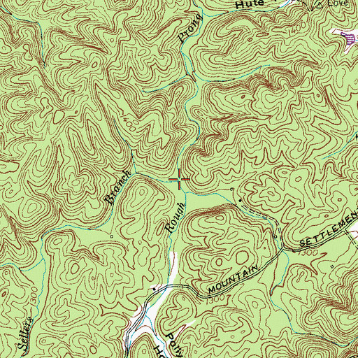 Topographic Map of Sellers Branch, TN