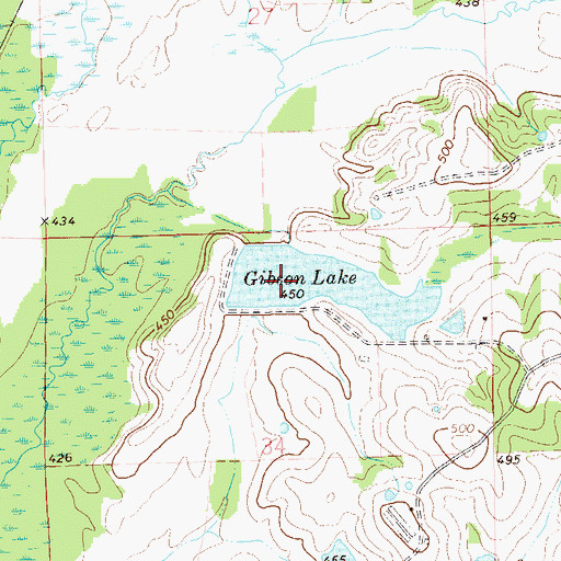 Topographic Map of Gibson Dam, AL