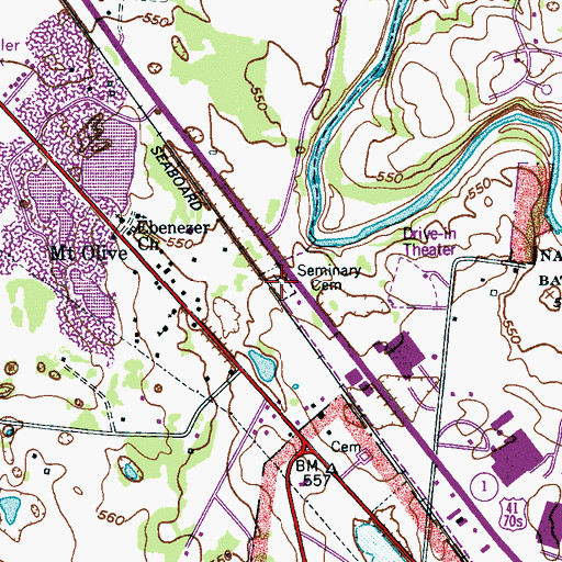 Topographic Map of Seminary Cemetery, TN