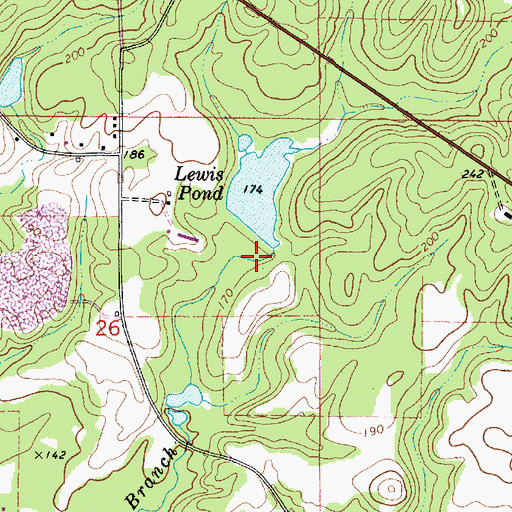 Topographic Map of Sweet Water Dam, AL
