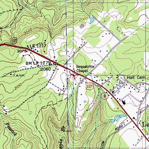 Topographic Map of Sequatchie Chapel, TN