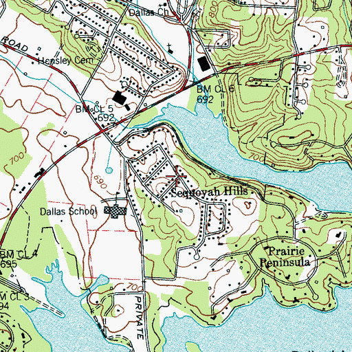 Topographic Map of Sequoyah Hills, TN