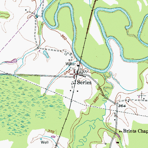 Topographic Map of Serles, TN
