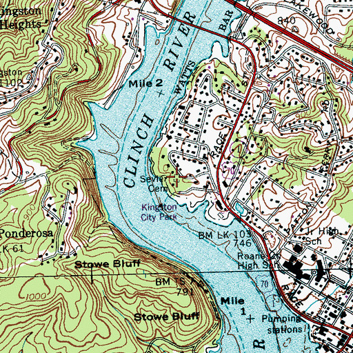 Topographic Map of Seuler Cemetery, TN