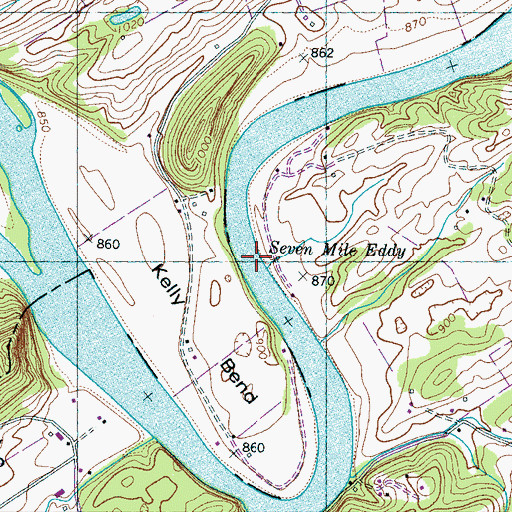 Topographic Map of Seven Mile Eddy, TN