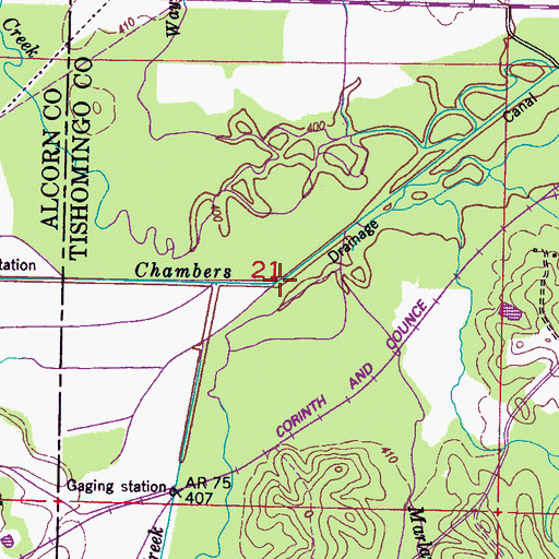 Topographic Map of Sevenmile Creek, TN