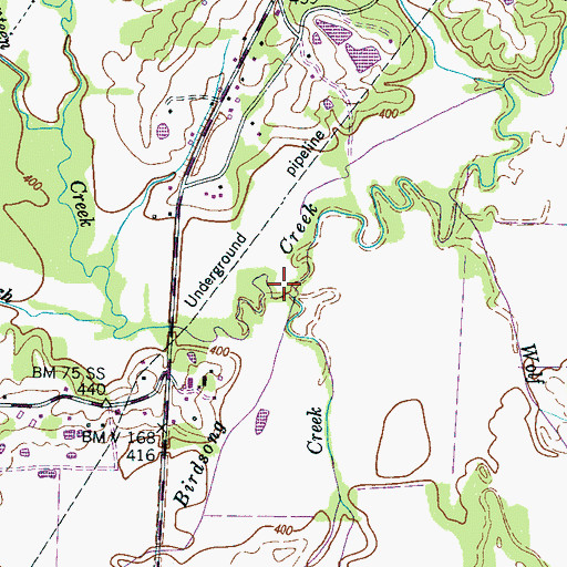 Topographic Map of Seventeen Creek, TN