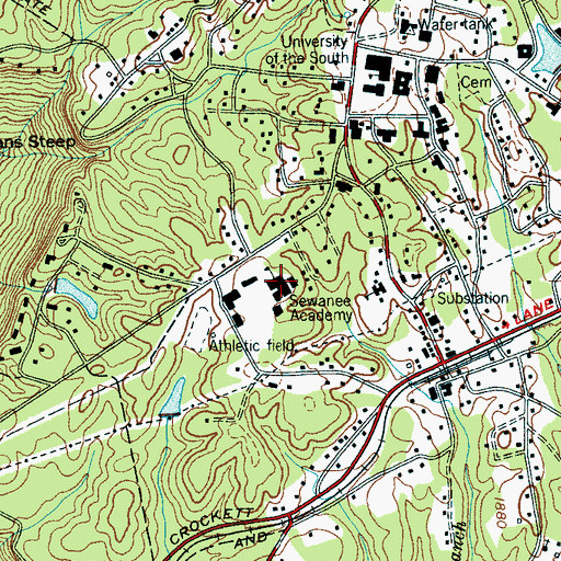 Topographic Map of Sewanee Academy (historical), TN