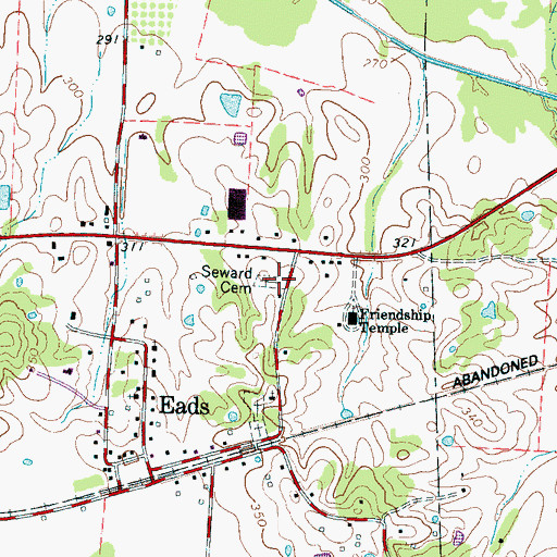 Topographic Map of Seward Cemetery, TN