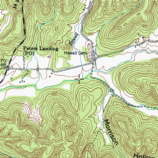 Topographic Map of Sewell Branch, TN