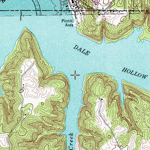 Topographic Map of Sewell Creek, TN