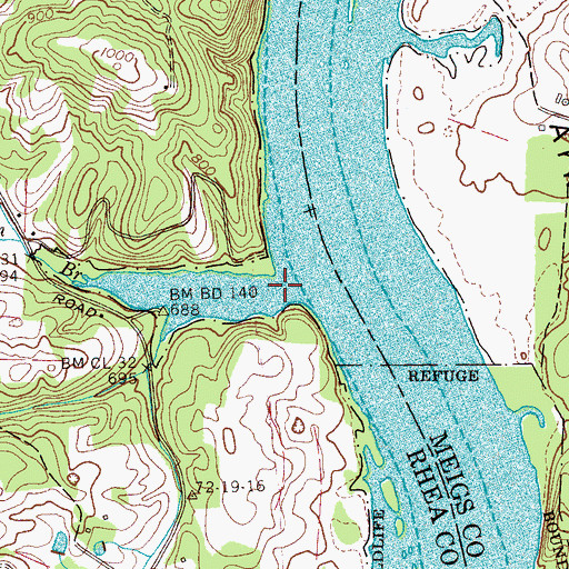 Topographic Map of Sexton Branch, TN